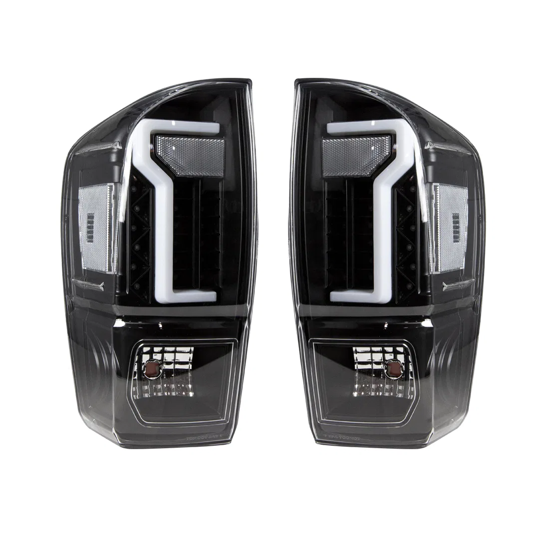 CTWJ-0466E-BC – WINJET Tail Light Assembly, LED Clear Lens Retro Version Black ABS Plastic Housing Red Running Light/...